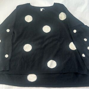 Halogen Black Sweater with White Dots
